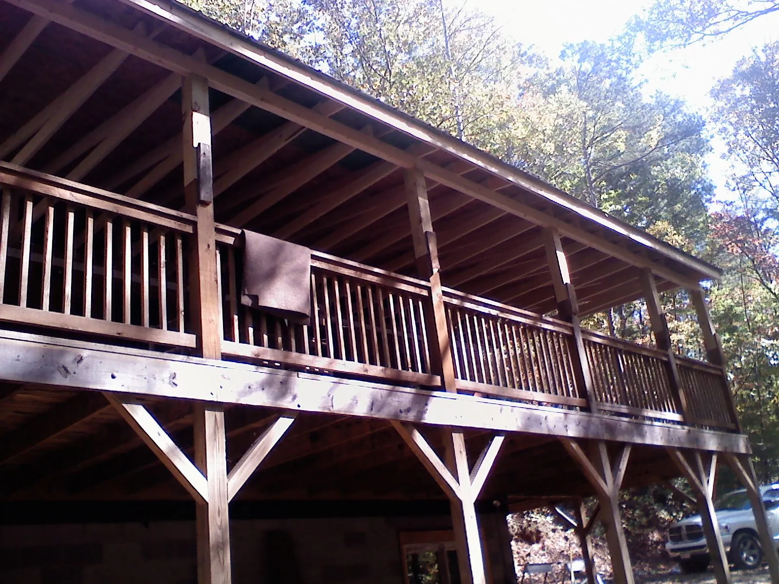 Timber framing under a new elevated porch and deck — Roof Leak Repair in Furlong by Roofing Brothers